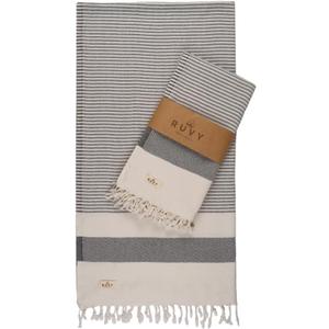 Ruvy Home Basics 2 Pack Turkish Beach Towels  Oversized Quick-Dry Bath Towels (40 x 72 Inches)  100% Cotton Large Towels for Pool, Yoga, Travel, Camping Essentials, and Bathroom Decor - Light Grey