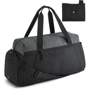 BAGSMART Gym Bags for Men Women, Foldable Travel Duffle Bag, Lightweight Weekender Duffel Bag With Shoe Compartment, Water Resistant Workout Duffle Sports Bag for Travel Yoga, Black (40L)
