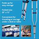 Carex Folding Aluminum Under Arm Crutches for Adults 4'11" to 6'1", 2 Lightweight Crutches Included, Universal for Walking, Walking Aid for Kids, Adults & Seniors, Includes Padded Underarm Cushions