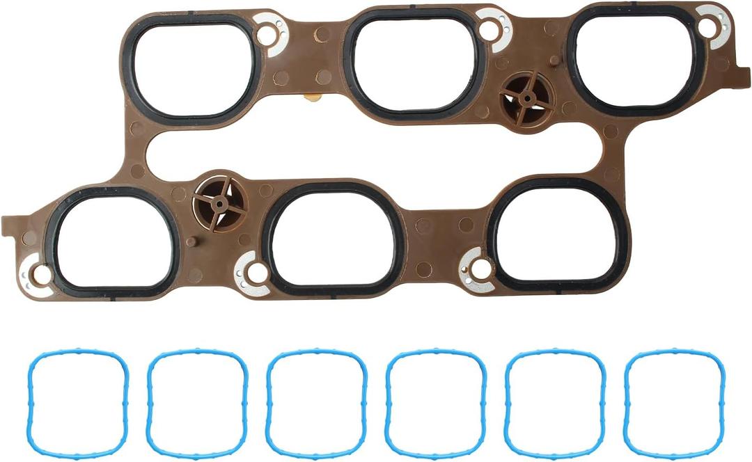 AUTOKAY Cylinder Intake Manifold Upper Lower Gasket Set Fits for Buick for Chevy 12673301
