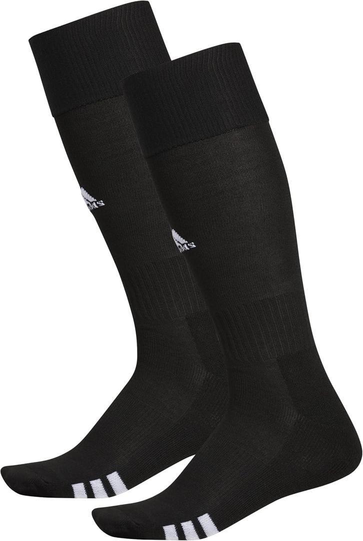 adidas Unisex Rivalry Soccer Socks (2 Pairs) Over-the-Calf (Small, 1/Black/White)