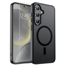 SUPFINE Magnetic for Samsung Galaxy S24 Case / S25 Case with Screen Protector, (Compatible with MagSafe) (Military Grade Drop Protection) Slim Translucent Shockproof Phone Case, Black