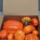 Ywlake 16 Pcs Assorted Sizes Artificial Pumpkins, Large Black Fake Pumpkin Fall Decor for Autumn Harvest Thanksgiving Halloween Decoration Faux Pumpkins for Outdoor Decorating