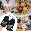2 x This Sxxt is Going to be Delicious Funny Black Oven Mitts with Hanging Loop and Silicone Non-Slip, Women Men Cooking Baking BBQ Utensils 2-Piece Set, Gifts for Chef Bakers Wife BFF