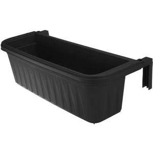 Apollo Exports International 24" Adjustable Railing Planter, Black