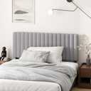 Furinno Roanne Upholstered Tufted Headboard, Twin, Glacier