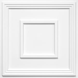 STICKGOO PVC Ceiling Tiles, 2'x2' Glue Up Ceiling Panel White to Prevent Breakage Cover 96 Sq. Ft, Pack of 24 Tiles, 24"x24"