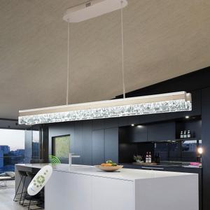 59" Gold Linear Dimmable Modern LED Chandelier Pendant Light, L59.06"