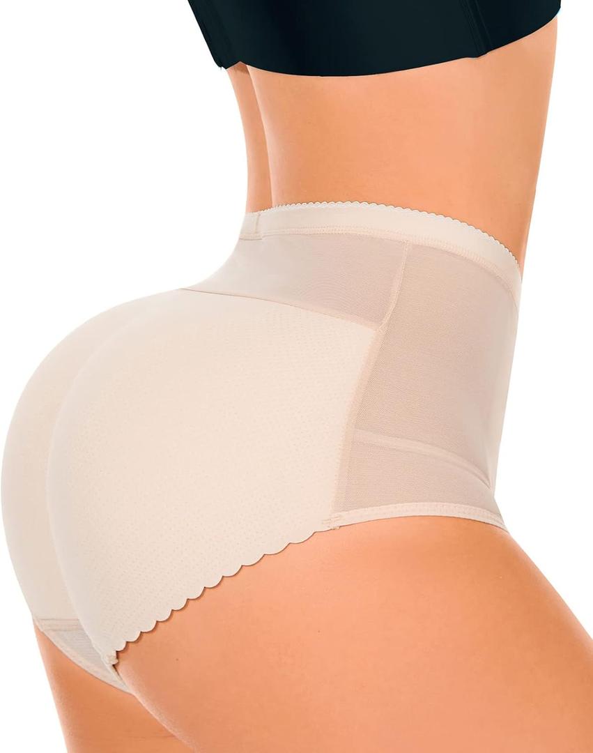 Women Butt Lifter Padded Control Panties Hip Enhancer Underwear Body Shape (XX-Large, 2-apricot9306)