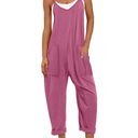 ANRABESS Jumpsuits for Women Casual Summer Overalls Sleeveless Spaghetti Strap Romper Jumpers Trendy Beach Vacation Outfits, XL