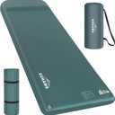Camping Sleeping Pad - Ultra-Thick Camping Mattress Pad with Built-in Foot Pump Memory Foam Camp Pad - Easy Inflate&Deflate - 4-Season Portable Camp Sleeping Mat with Pillow for Travel/Car/Tent/Home (Army Green)