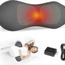 3 in 1 Electric Lumbar Support Pillow with 3-Meter USB Cable, Heated Vibration Back Massager and Ergonomic Bending for Lower Back Pain Relief