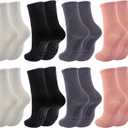 Pilates Socks with Grips for Women Non Slip Grippy Yoga Crew Grip Socks for Barre Hospital Sticky Slipper Socks