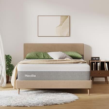 Novilla Bliss Queen Size Mattress, 12 Inch Gel Memory Foam Mattress Queen
Cool Night Sleep & Pressure Relief, Support Foam for Spine Alignment & Motion Isolation, Medium Firm