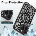 Magnetic for iPhone 17 Pro Case, Compatible with MagSafe, [Never Fade] Leopard Pattern for Women Men, Translucent Matte Shockproof Phone Case for iPhone 17 Pro 6.3 Inch 2025, Black