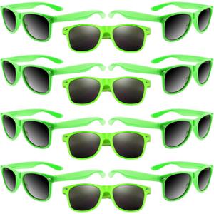 ASTARON 12 Pack Party Sunglasses Bulk Neon Party Favors for Beach Wedding Party Pool Party Supplies (Green)