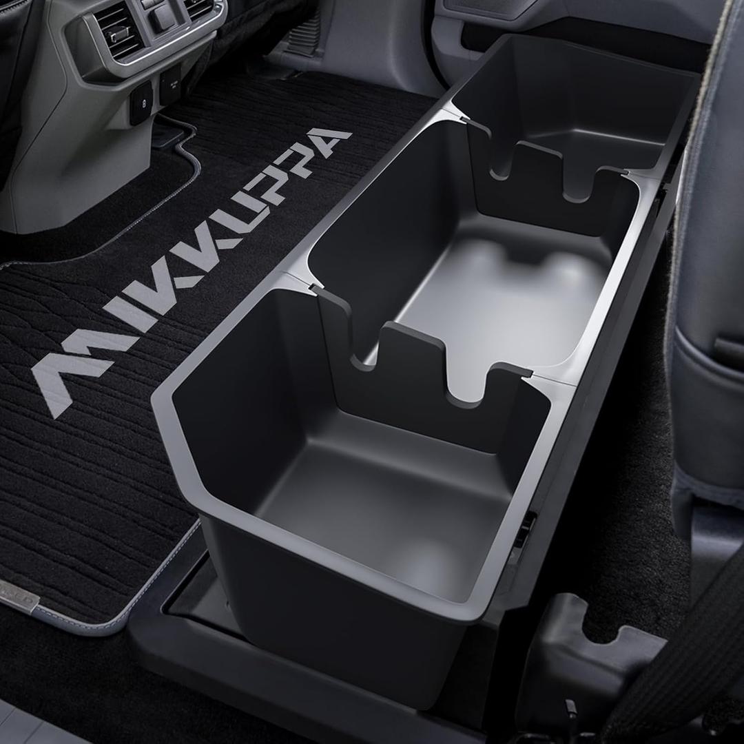 MIKKUPPA Under Seat Storage Box - Compatible with 2015-2024 Ford F150 SuperCrew Cab & Crew Cab; 2017-2023 F250 F350 F450 F550 Super Duty - Upgraded Detachable Rear Underseat Organizer