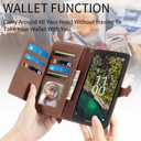 Compatible with Nokia C100 4G LTE N152DL Wallet Case with Wrist Strap Lanyard and Leather Flip Card Holder Stand Folio Purse Credit ID Phone Cover for C 100 100C 5.45 2022 TA1484 Women Brown
