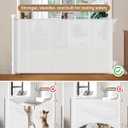 Retractable Baby Gate, 55" Wide Mesh Gate with 4 Reinforced Rods, Prevents Kids & Dogs from Crawling Under, 34" Tall Easy-to-Use Pet Gate for Stairs, Bedrooms, Hallways, Indoor/Outdoor, White