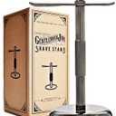 Gentleman Jon Shaving Stand for Razor & Brush for Men  Heavy Duty Gunmetal Razor & Brush Stand, Weighted Base, Matches Wet Shave Kit & Storage, Shaving Kit, Shaver Holder, Beard Accessories for Men