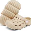 ChayChax Kid's Garden Clogs Cute Slides Sandals Toddlers Beach Pool Shower Shoes with Non-Slip Sole (White)