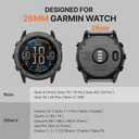 Bandletic Tactical Rugged Nylon Compatible with Garmin Fenix 5X Watch Band, Quick Fit 26mm Bands for Fenix 8 51mm/7X/7X Pro/6X/6X Pro/5X Plus/3/3 HR/Instinct 2X/Tactix/Enduro/Descent/Epix Pro 51mm