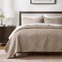 Madison Park Quebec Dusty Pale Khaki 3-Piece Quilted King Coverlet SetFor King or Cal King Bed Ideal For Warm Climate Room Dcor or Add-on For Extra Warmth