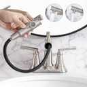 Bathroom Faucet with Pull Out Sprayer, 4 Inch Centerset 3 Hole Pull Out Bathroom Sink Faucet, with Pop Up Drain and Supply Hoses, Brushed Nickel