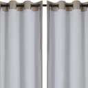 Chyhomenyc 2 Panels 100% Blackout Curtain Liners with 13 Rings, 100% Darkening Blackout Liner for 95 96 Inch Curtains, Each 40" Wx92 L, 2 Liners Per Set with 13 Pieces Rings (Greyish White)