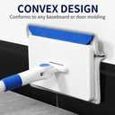 Baseboard Cleaner Tool with Handle, Wall Cleaner with Extendable Long Handle ,Door Frame Cleaning Tool Including 4 Reusable Cleaning Pads. Quick Clean Baseboard Cleaning, Ceiling and Wall.