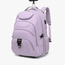 Boavan Rolling Backpack for Women, 17.3 Inch Wheeled Laptop Backpack,Large Travel CarryOn Bag for Teachers College Students, USB Charging Port Waterproof Business for Airplane Overnight Luggage，Purple