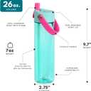 Elemental Splash Water Bottle with Straw - BPA-Free Tritan Plastic Reusable Water Bottle with Strap - Ideal for Travel, Gym and Sports - Leak Proof when Spout is Closed - 26oz - Berry Breeze