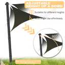 TOCRETOARE Shade Sail Poles, 2 Pack Heavy Duty Sun Poles ,Steel Shade Sail Post with D-Clamp for Outdoor String Light, Patio, Backyard 2.36in