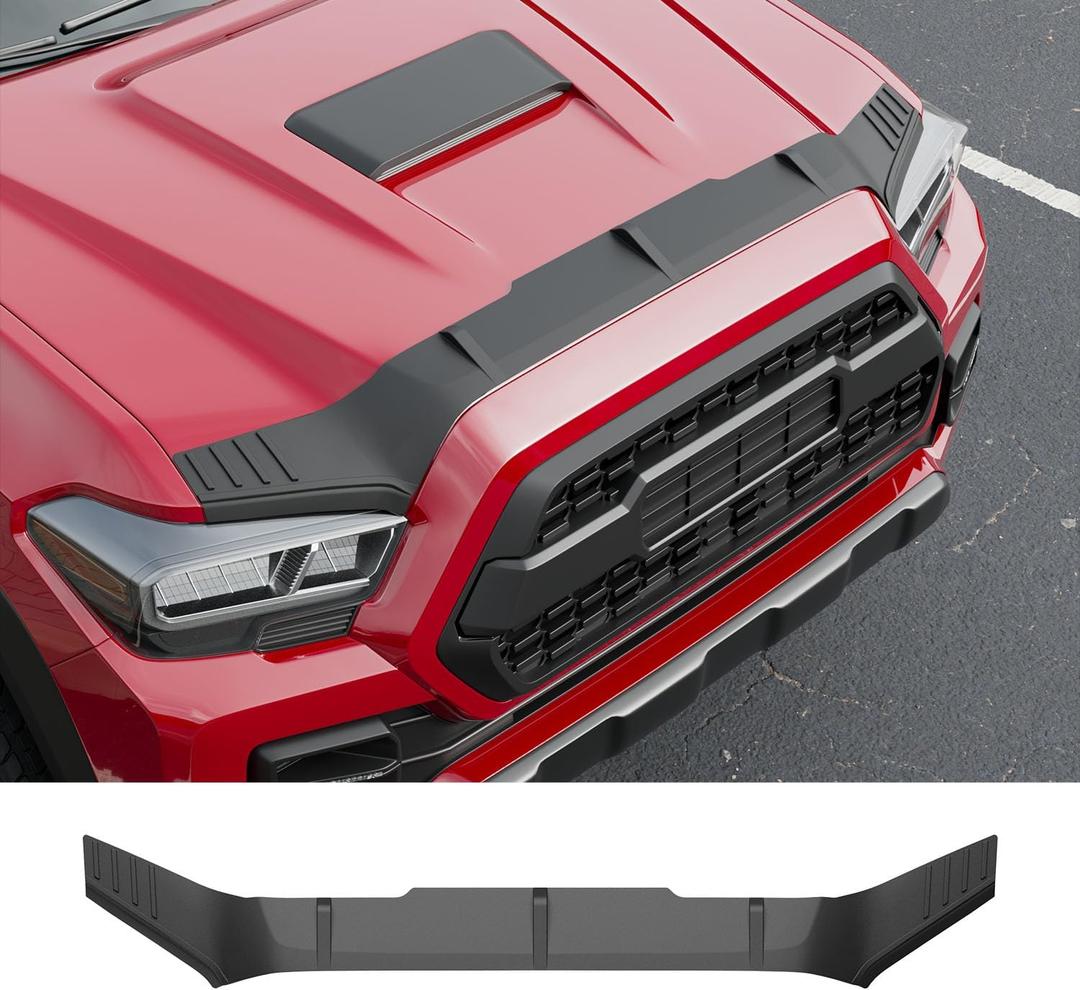 powoq Hood Deflector Compatible with 2016-2023 Toyota Tacoma Hood Protector Shield TPE Deflector Replacement for 2016-2023 Toyota Tacoma Accessories