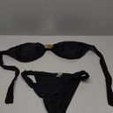 Women's Bandeau Strapless Bikini Sets Sexy Brazilian Swimsuits 2 Pieces (Medium, Black)