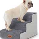 Dog Steps for Couch - Pet Stairs for Small Dogs and Cats, Dog Steps with Non-Slip Bottom Grey 3 Steps, Grey