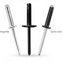 50Pcs Tri-Fold Aluminum Blind Rivets,Tri Grip Exploding Assortment Bulb Style Pop Rivets for Automotive, Soft or Plastic Materials (Silver, 1/4"x1-3/8")