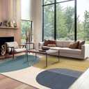9x12 Large Area Rug for Living Room Boho Rug Bohemian Rugs Machine Washable Modern Geometric Rug Non Slip Printed Low Pile Indoor Floor Carpet for Dining Room Bedroom Office,Blue