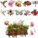 LINGFANG 10 Pcs Diamond Art Swaying in The Wind, Diamond Art Kits for Adults, High Flexibility Iron Garden Stakes Decor, Diamond Art Painting Crafts for Beginners, Woman Gift (Insects)
