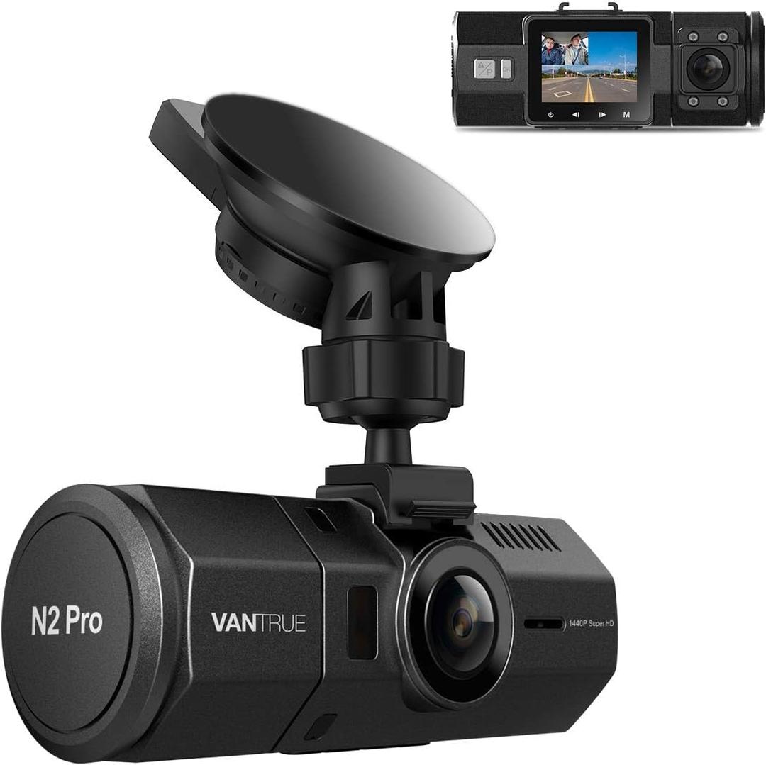 Vantrue N2 Pro Uber Dual Dash Cam Infrared Night Vision, Dual Channel 1080P Front and Inside, 2.5K Single Front Car Accident Dash Camera, 24hr Motion Sensor Parking Mode, Support 256GB max
