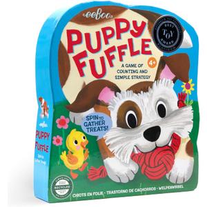 eeBoo: Puppy Fuffle - A Game of Counting & Simple Strategy, Kids Spinner Board Game, Collect Toys & Treats, Preschool, Ages 4+, 2-4 Players, 15-25 Min