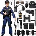 Spooktacular Creations 2 PCS Police SWAT Costume for Kids, S.W.A.T. Police Officer Costume for Boys Halloween Cosplay Party Size M