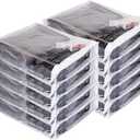 10-Pack Clear Vinyl Zippered Storage Bags 9 x 11 x 2 Inch with Display Pocket