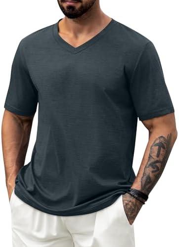 NIASHOT Mens T Shirts Short Sleeve Classic V Neck T-Shirt Casual Summer Basic Tee Shirt,XL