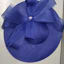 Kgromfy Women's Wide Brim Fascinator Hat Tea Party Headband Large Vintage Church Hat Lady Headwear for Derby Wedding Cocktail