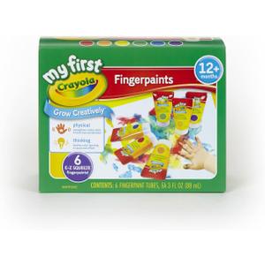 Crayola Washable Finger Paints (6 Pack), Toddler Arts & Crafts Supplies, Gifts for Kids, Ages 1, 2, 3