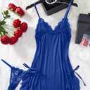 Women's Lingerie Sexy Nightwear Spaghetti Strap Nightgown Babydoll Chemise S-XXL (M)