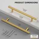Goldenwarm 45 Pack 5 inch Gold Cabinet Handles Brushed Gold Cabinet Pulls Stainless Steel Drawer Pulls, Durable Kitchen Cabinet Handles - Bathroom Bedroom Dresser Handles Easy DIY Upgrade