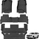 KARPAL Floor Mats for 2015-2020 Chevy Tahoe/GMC Yukon (Not for XL), with 2nd Row Bucket Seats (7seats) Cover Protector, All-Weather TPE Custom Fit Floor Liners Car Accessories