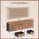 Huuger 70 Inch Dresser for Bedroom, TV Stand for 65, 75, 80 Inch TV, 13 Fabric Drawer Long Dresser, Large Entertainment Center for Bedroom, Wide Chest of Drawer with Storage, Rustic Brown